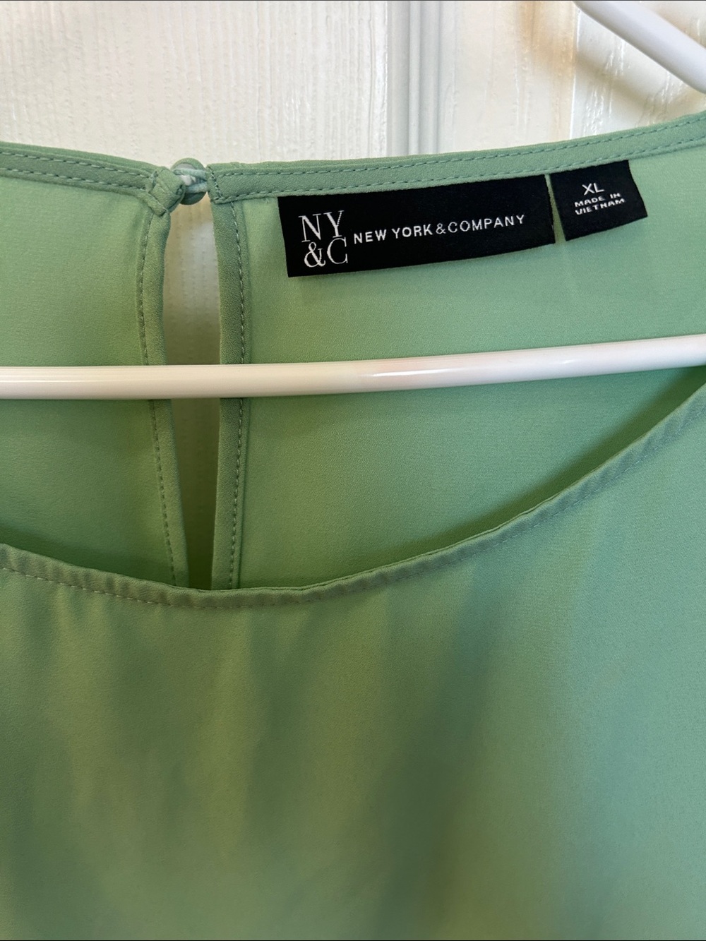 New York & Company Light Sage Tie-Sleeve Blouse - Picture 2 of 5